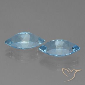 Gemme di Topazio Celeste naturale da 8.03 ct, Taglio marquise, VVS-VS