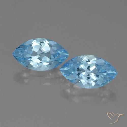 8.14ctw Naturale Celeste Topazio, Taglio marquise, VVS-VS