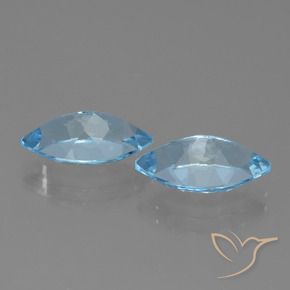 Gemme di Topazio Celeste naturale da 8.14 ct, Taglio marquise, VVS-VS