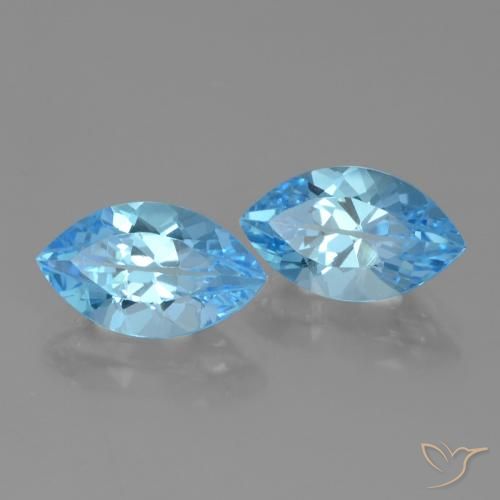 Gemme di Topazio Blu svizzero naturale da 8.52 ct, Taglio marquise, VVS