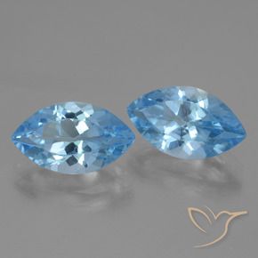 Gemme di Topazio Blu svizzero naturale da 8.10 ct, Taglio marquise, VVS