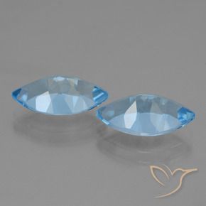 Gemme di Topazio Blu svizzero naturale da 8.10 ct, Taglio marquise, VVS