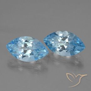 Gemme di Topazio Blu svizzero naturale da 8.21 ct, Taglio marquise, VVS