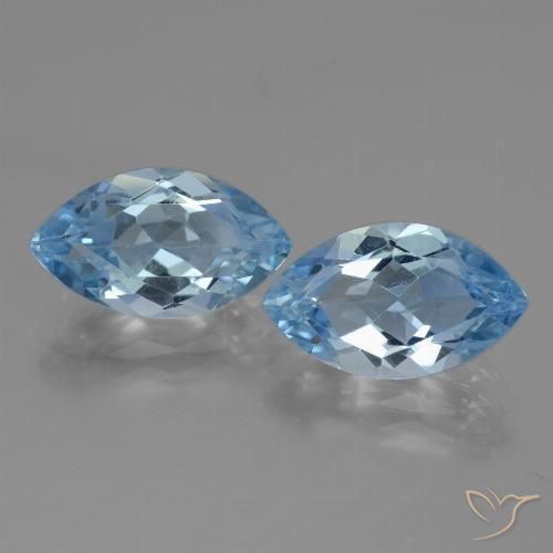 8.19ctw Naturale Celeste Topazio, Taglio marquise, VVS-VS