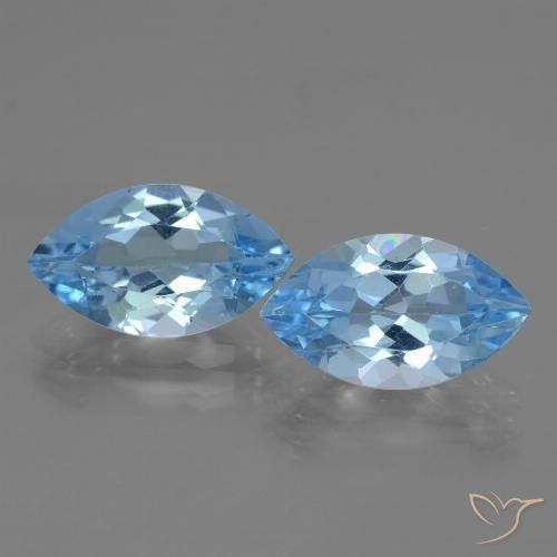 7.68ctw Naturale Celeste Topazio, Taglio marquise, VVS-VS