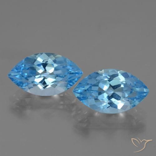 8.81ctw Naturale Blu svizzero Topazio, Taglio marquise, VVS-VS
