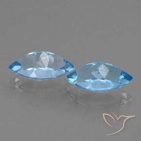 Gemme di Topazio Blu svizzero naturale da 8.81 ct, Taglio marquise, VVS-VS