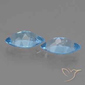 Gemme di Topazio Blu svizzero naturale da 8.28 ct, Taglio marquise, VVS-VS