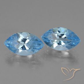 Gemme di Topazio Blu svizzero naturale da 8.11 ct, Taglio marquise, VVS