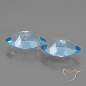 Gemme di Topazio Blu svizzero naturale da 8.11 ct, Taglio marquise, VVS