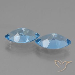 Gemme di Topazio Celeste naturale da 8.33 ct, Taglio marquise, VVS-VS