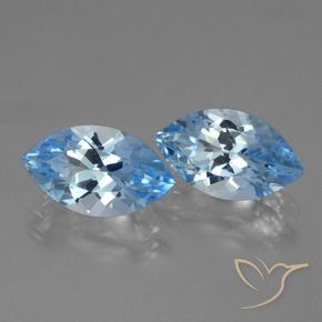 Gemme di Topazio Blu svizzero naturale da 8.18 ct, Taglio marquise, VVS