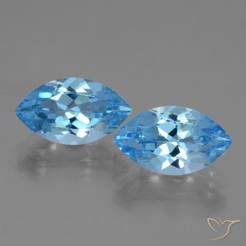8.49ctw Naturale Blu svizzero Topazio, Taglio marquise, VVS
