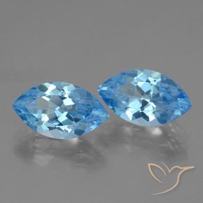 Gemme di Topazio Blu svizzero naturale da 8.49 ct, Taglio marquise, VVS