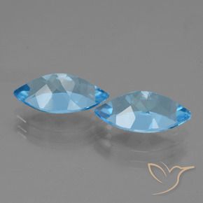 Gemme di Topazio Blu svizzero naturale da 8.49 ct, Taglio marquise, VVS