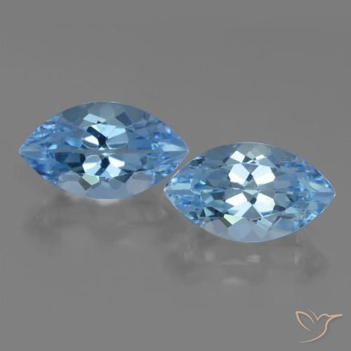 8.65ctw Naturale Celeste Topazio, Taglio marquise, VS