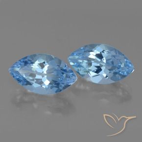 Gemme di Topazio Celeste naturale da 8.65 ct, Taglio marquise, VS