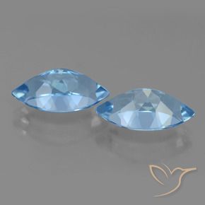 Gemme di Topazio Celeste naturale da 8.65 ct, Taglio marquise, VS