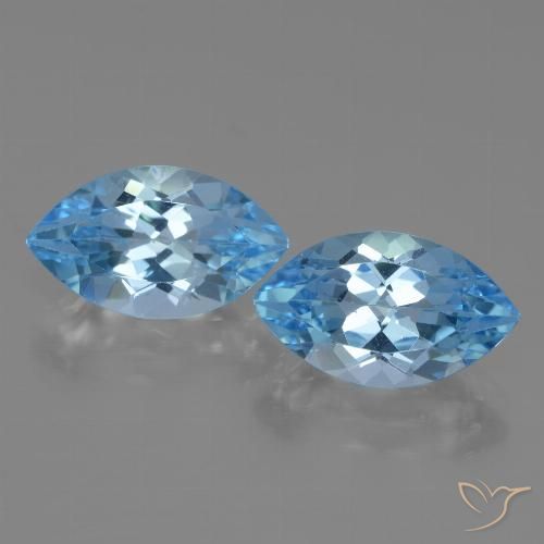 8.36ctw Naturale Blu svizzero Topazio, Taglio marquise, VVS