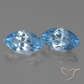 Gemme di Topazio Blu svizzero naturale da 8.36 ct, Taglio marquise, VVS