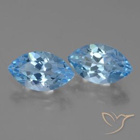 Gemme di Topazio Blu svizzero naturale da 8.41 ct, Taglio marquise, VVS