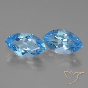 Gemme di Topazio Blu svizzero naturale da 8.44 ct, Taglio marquise, VVS-VS