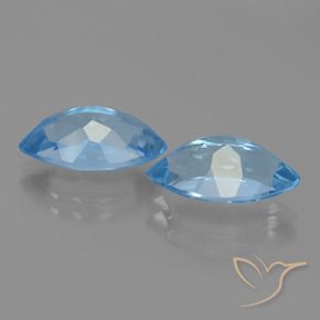 Gemme di Topazio Blu svizzero naturale da 8.44 ct, Taglio marquise, VVS-VS