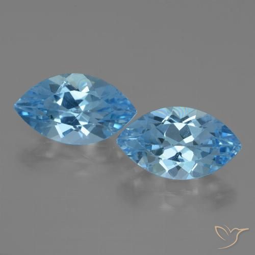 8.20ctw Naturale Blu svizzero Topazio, Taglio marquise, VVS-VS