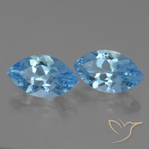 Gemme di Topazio Blu svizzero naturale da 8.20 ct, Taglio marquise, VVS-VS