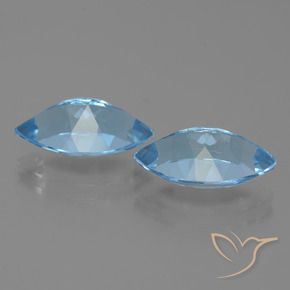 Gemme di Topazio Blu svizzero naturale da 8.20 ct, Taglio marquise, VVS-VS
