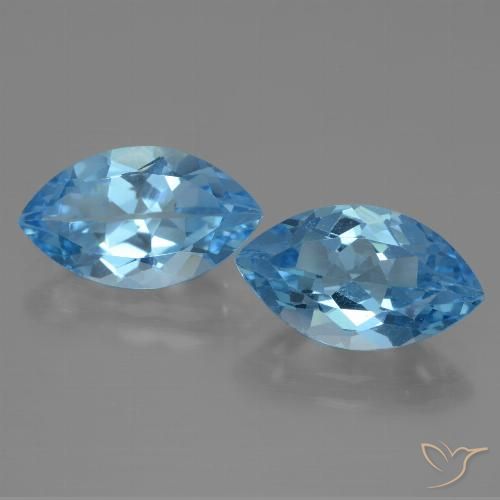 8.40ctw Naturale Blu svizzero Topazio, Taglio marquise, VVS-VS