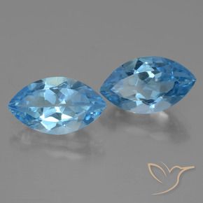 Gemme di Topazio Blu svizzero naturale da 8.40 ct, Taglio marquise, VVS-VS