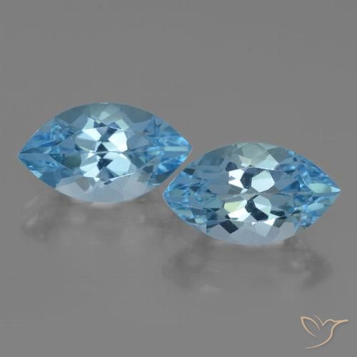 8.67ctw Naturale Celeste Topazio, Taglio marquise, VVS-VS