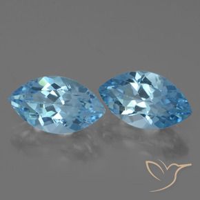 Gemme di Topazio Blu svizzero naturale da 8.46 ct, Taglio marquise, VVS