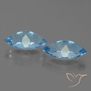 Gemme di Topazio Blu svizzero naturale da 8.46 ct, Taglio marquise, VVS