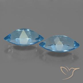 Gemme di Topazio Blu svizzero naturale da 8.42 ct, Taglio marquise, VVS-VS