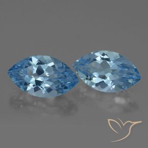 Gemme di Topazio Blu svizzero naturale da 8.12 ct, Taglio marquise, VVS-VS