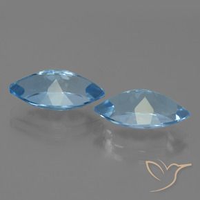 Gemme di Topazio Blu svizzero naturale da 8.12 ct, Taglio marquise, VVS-VS