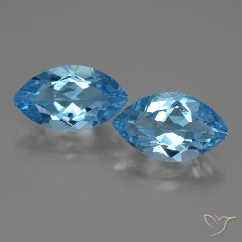 8.11ctw Naturale Blu svizzero Topazio, Taglio marquise, VVS-VS