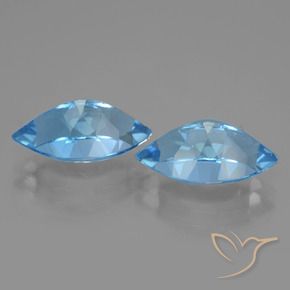 Gemme di Topazio Blu svizzero naturale da 8.84 ct, Taglio marquise, VVS