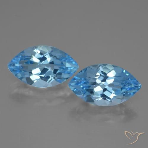 8.20ctw Naturale Celeste Topazio, Taglio marquise, VVS-VS