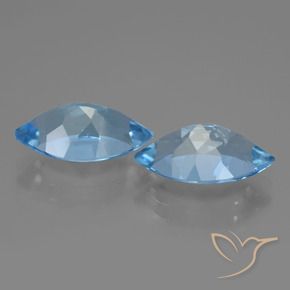 Gemme di Topazio Celeste naturale da 8.20 ct, Taglio marquise, VVS-VS