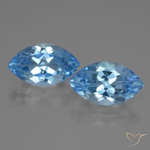 8.58ctw Naturale Blu svizzero Topazio, Taglio marquise, VVS