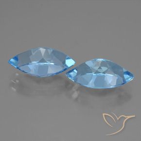 Gemme di Topazio Blu svizzero naturale da 8.58 ct, Taglio marquise, VVS