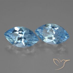 Gemme di Topazio Blu svizzero naturale da 8.27 ct, Taglio marquise, VVS-VS