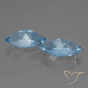 Gemme di Topazio Blu svizzero naturale da 8.27 ct, Taglio marquise, VVS-VS