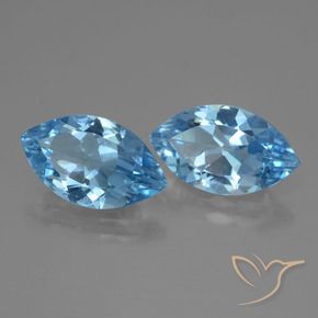 Gemme di Topazio Blu svizzero naturale da 7.23 ct, Taglio marquise, VVS