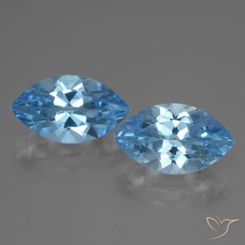 7.93ctw Naturale Blu svizzero Topazio, Taglio marquise, VVS