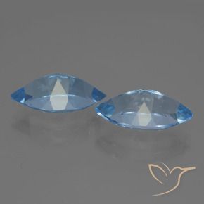 Gemme di Topazio Blu svizzero naturale da 7.93 ct, Taglio marquise, VVS