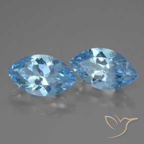 Gemme di Topazio Blu svizzero naturale da 8.34 ct, Taglio marquise, VVS